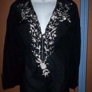 Madu black cotton oversize top L